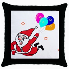 Nicholas Santa Claus Balloons Stars Throw Pillow Case (black) by Ndabl3x