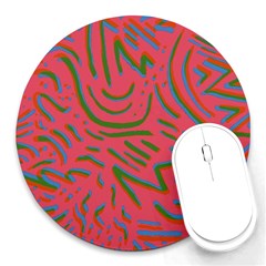 Pattern Saying Wavy Round Mousepad