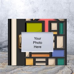 Door Stained Glass Stained Glass White Tabletop Photo Frame 4 x6  by Sarkoni