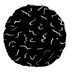 Scribbles Lines Drawing Picture Large 18  Premium Flano Round Cushions by Sarkoni