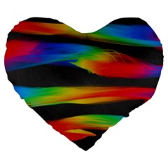 Colorful Background Large 19  Premium Heart Shape Cushions by Sarkoni
