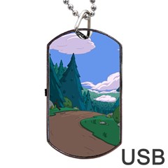 Adventure Time Cartoon Pathway Dog Tag Usb Flash (one Side) by Sarkoni