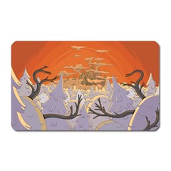 Adventure Time Cartoon Landscape Trees Magnet (rectangular) by Sarkoni