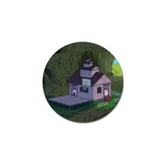 Purple House Cartoon Character Adventure Time Architecture Golf Ball Marker (4 Pack) by Sarkoni
