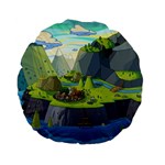 Cartoon Network Mountains Landscapes Seas Illustrations Adventure Time Rivers Standard 15  Premium Flano Round Cushions Back