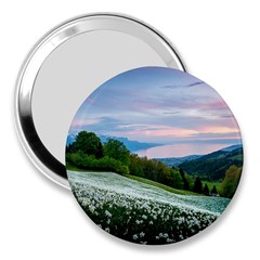 Field Of White Petaled Flowers Nature Landscape 3  Handbag Mirrors by Sarkoni