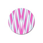 Geometric 3d Design Pattern Pink Magnet 3  (Round) Front
