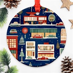 Background Mid Century Modern Round Ornament (two Sides) by Modalart