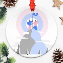 Achievement Success Mountain Clouds Ornament (round) by Modalart
