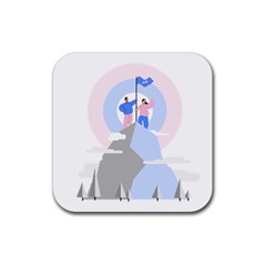 Achievement Success Mountain Clouds Rubber Coaster (square) by Modalart