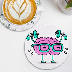 Brain Motivation Mental Activity Uv Print Round Tile Coaster by Modalart