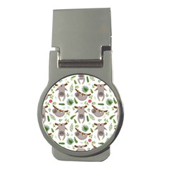 Seamless Pattern With Cute Sloths Money Clips (round)  by Ndabl3x