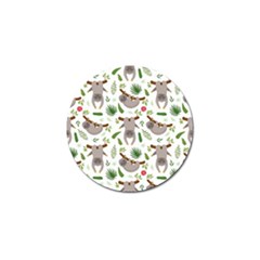 Seamless Pattern With Cute Sloths Golf Ball Marker (4 Pack) by Ndabl3x