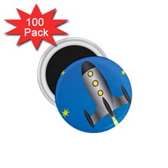 Rocket Spaceship Space Travel Nasa 1 75  Magnets (100 Pack)  by Ravend