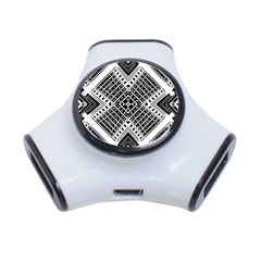 Pattern Tile Repeating Geometric 3-port Usb Hub by Ravend