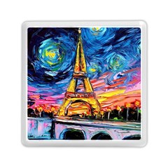 Eiffel Tower Starry Night Print Van Gogh Memory Card Reader (square) by Modalart