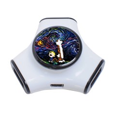 Cartoon Art Starry Night Van Gogh 3-port Usb Hub by Modalart