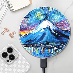 Mount Fuji Art Starry Night Van Gogh Wireless Fast Charger(white) by Modalart
