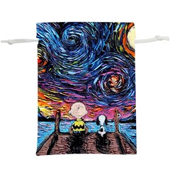 Cartoon Dog Vincent Van Gogh s Starry Night Parody Lightweight Drawstring Pouch (xl) by Modalart