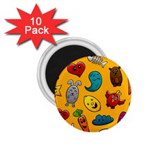 Graffiti Characters Seamless Ornament 1 75  Magnets (10 Pack)  by Bedest