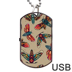 Tattoos Colorful Seamless Pattern Dog Tag Usb Flash (two Sides) by Bedest