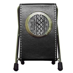 Tribal African Pattern Pen Holder Desk Clock by Pakjumat