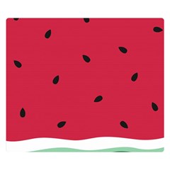 Minimalist Summer Watermelon Wallpaper Premium Plush Fleece Blanket (small) by Pakjumat