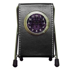 Geometric Art Digital Art Background Pen Holder Desk Clock by Pakjumat