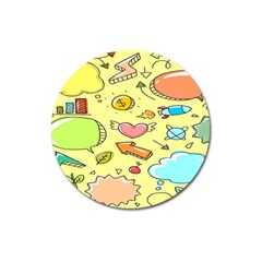 Cute Sketch Child Graphic Funny Magnet 3  (round) by Hannah976