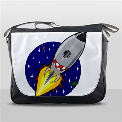 Rocket Ship Launch Vehicle Moon Messenger Bag by Sarkoni