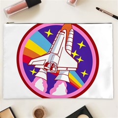 Badge Patch Pink Rainbow Rocket Cosmetic Bag (xxl) by Sarkoni