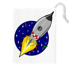 Rocket Ship Launch Vehicle Moon Drawstring Pouch (4xl) by Sarkoni