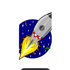 Rocket Ship Launch Vehicle Moon Iphone 14 Plus Black Uv Print Case by Sarkoni