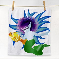 Mermaid Fantasy Undersea Merman Face Towel by Sarkoni