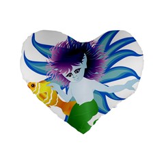 Mermaid Fantasy Undersea Merman Standard 16  Premium Heart Shape Cushions by Sarkoni