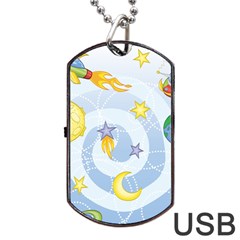 Science Fiction Outer Space Dog Tag Usb Flash (one Side) by Sarkoni