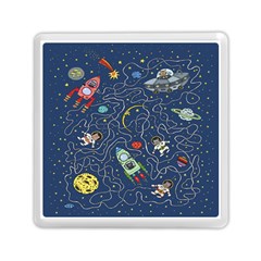 Cat Cosmos Cosmonaut Rocket Memory Card Reader (square) by Grandong