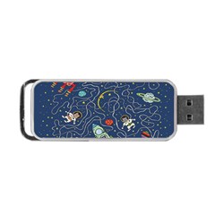 Cat Cosmos Cosmonaut Rocket Portable Usb Flash (one Side) by Grandong