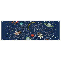 Cat Cosmos Cosmonaut Rocket Banner And Sign 12  X 4  by Grandong