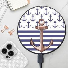 Anchor Background Design Wireless Fast Charger(black) by Apen