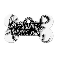 Hip Hop Music Drawing Art Graffiti Dog Tag Bone (one Side) by Sarkoni