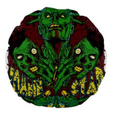 Zombie Star Monster Green Monster Large 18  Premium Flano Round Cushions by Sarkoni