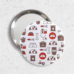 Vector Thin Line Art Vet Seamless Pattern 2 25  Handbag Mirrors by Bedest