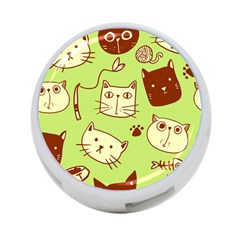 Cute Hand Drawn Cat Seamless Pattern 4-port Usb Hub (one Side) by Bedest