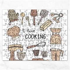 I Love Cooking Baking Utensils Knife Rectangular Jigsaw Puzzl by Apen