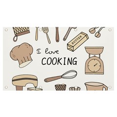 I Love Cooking Baking Utensils Knife Banner And Sign 7  X 4  by Apen