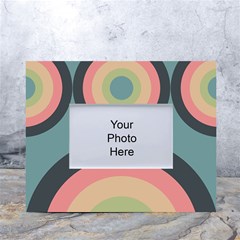 Circles Design Pattern Tile White Tabletop Photo Frame 4 x6  by Ravend