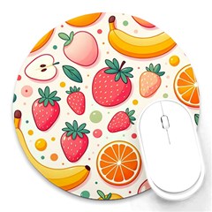 Fruit Sweet Pattern Round Mousepad by Ravend