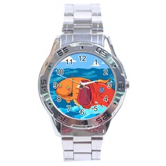 Adventure Time Fish Landscape Stainless Steel Analogue Watch by Sarkoni