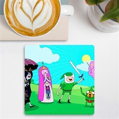 Adventure Time The Legend Of Zelda Parody Uv Print Square Tile Coaster  by Sarkoni